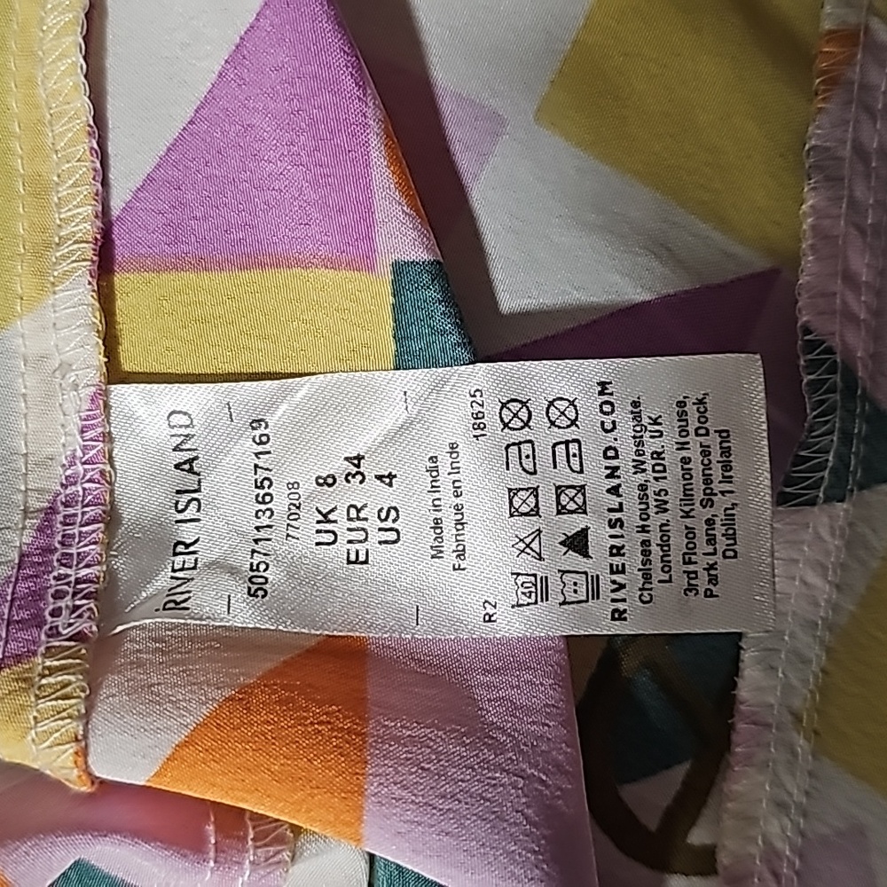 River Island Peace & Heart Print Button Down Dress Size 4 - Picture 6 of 9